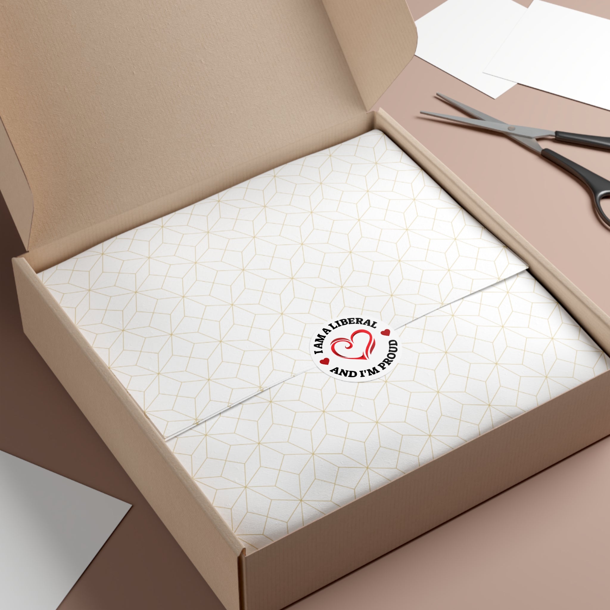 Round Vinyl Sticker — "I Am A LIVERAL And I'm Proud" Heart Design