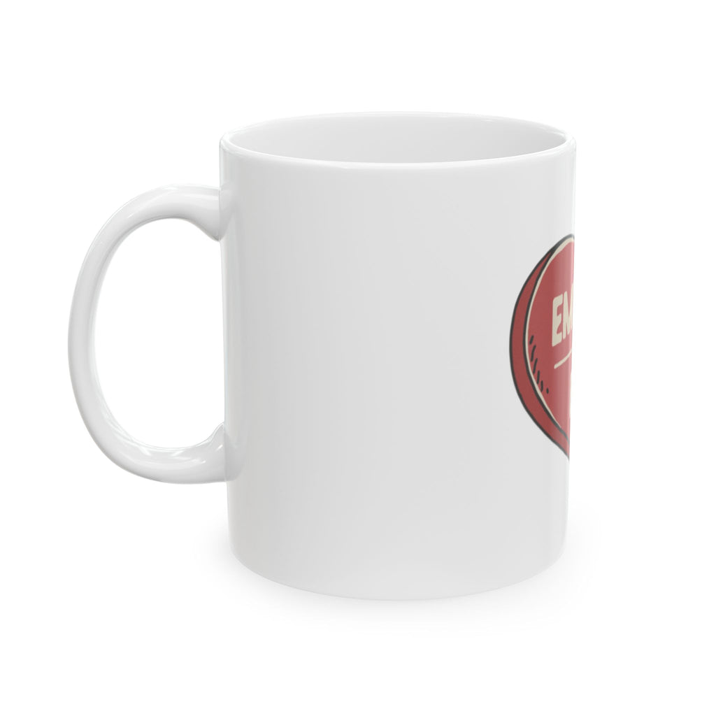 Funny Coffee Mug – "Empty Calories" Retro Badge Ceramic Mug (11oz, 15oz)