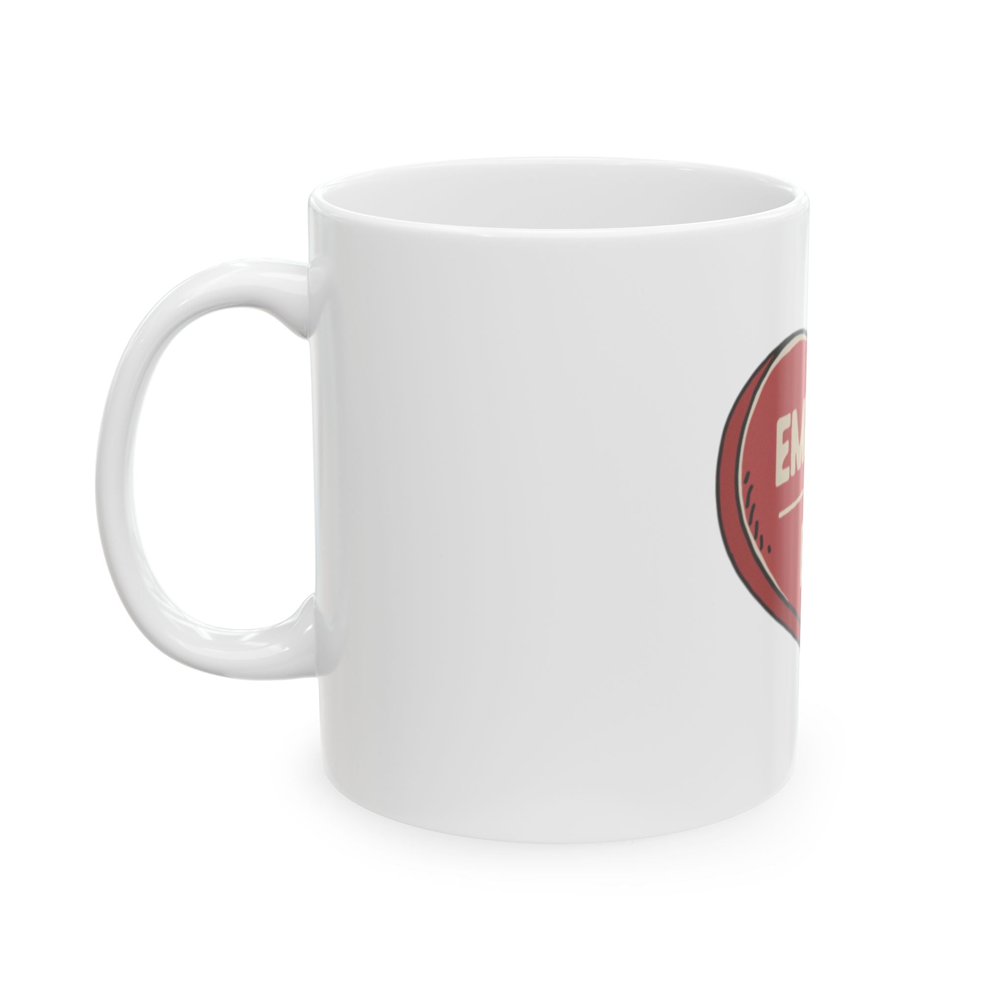 Funny Coffee Mug – "Empty Calories" Retro Badge Ceramic Mug (11oz, 15oz)